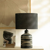 Siyah Terracotta Lamp With Shade